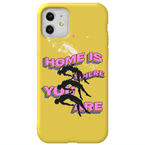 Apple iPhone 11  Home Is Where Yellow Colored Silicone TPU Θήκη