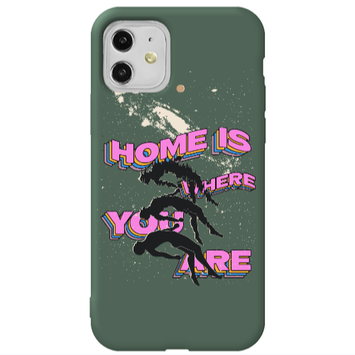 Apple iPhone 11  Home Is Where Dark Green Colored Silicone TPU Θήκη