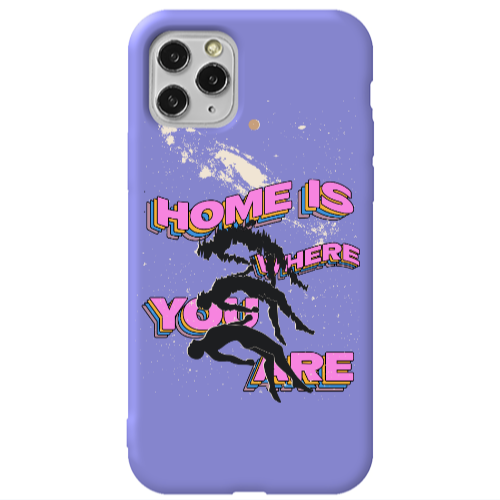 Apple iPhone 11 Pro Home Is Where Purple Colored Silicone TPU Θήκη