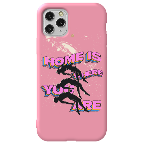 Apple iPhone 11 Pro Home Is Where Pink Colored Silicone TPU Θήκη