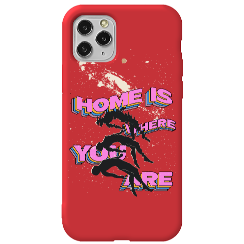 Apple iPhone 11 Pro Home Is Where Red Colored Silicone TPU Θήκη