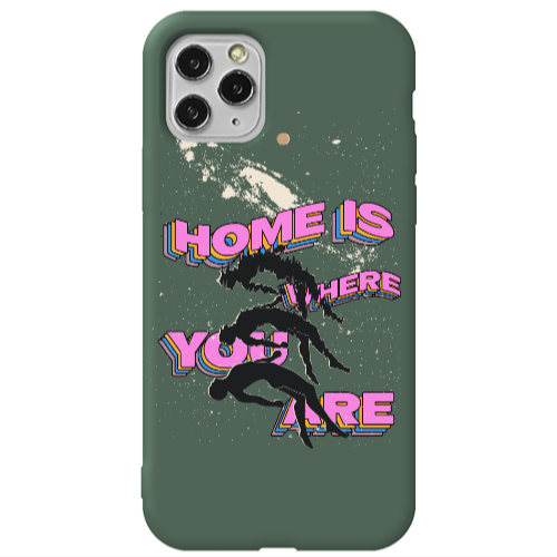 Apple iPhone 11 Pro Home Is Where Dark Green Colored Silicone TPU Θήκη