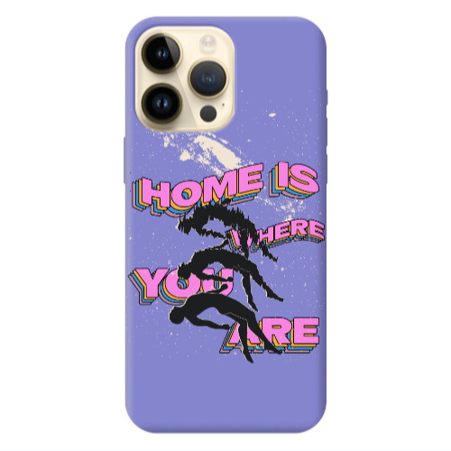 Apple iPhone 13 Pro Max Home Is Where Purple Colored Silicone TPU Θήκη