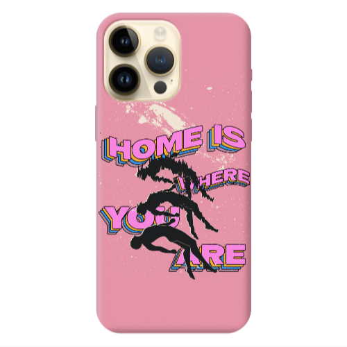 Apple iPhone 13 Pro Max Home Is Where Pink Colored Silicone TPU Θήκη