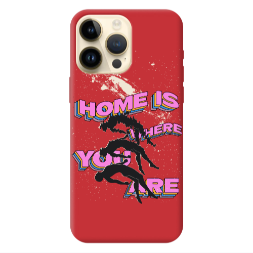 Apple iPhone 13 Pro Max Home Is Where Red Colored Silicone TPU Θήκη