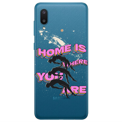 Samsung A02 Home Is Where Transparent Silicone TPU Θήκη