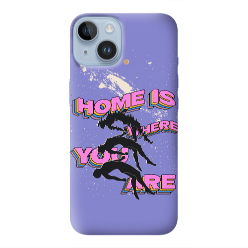 Apple iPhone 14  Home Is Where Purple Colored Silicone TPU Θήκη