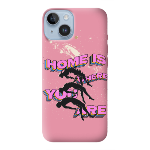Apple iPhone 14  Home Is Where Pink Colored Silicone TPU Θήκη