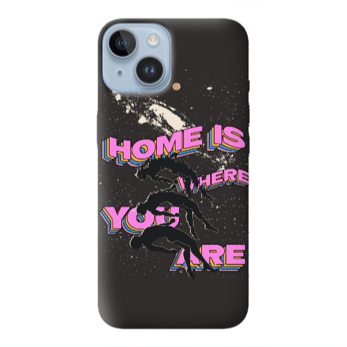 Apple iPhone 14 Plus Home Is Where Black Colored Silicone TPU Θήκη