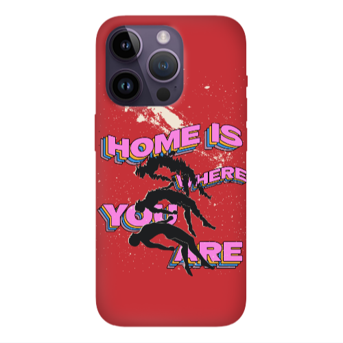 Apple iPhone 14 Pro  Home Is Where Red Colored Silicone TPU Θήκη