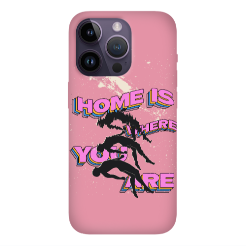 Apple iPhone 14 Pro Max Home Is Where Pink Colored Silicone TPU Θήκη