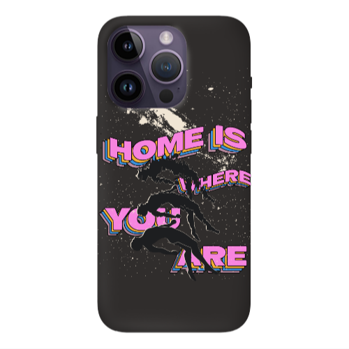 Apple iPhone 14 Pro Max Home Is Where Black Colored Silicone TPU Θήκη