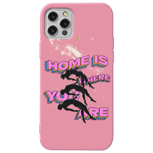 Apple iPhone 13 Pro Home Is Where Pink Colored Silicone TPU Θήκη