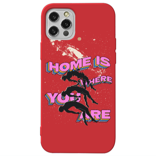 Apple iPhone 13 Pro Home Is Where Red Colored Silicone TPU Θήκη