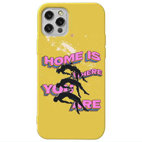 Apple iPhone 13 Pro Home Is Where Yellow Colored Silicone TPU Θήκη
