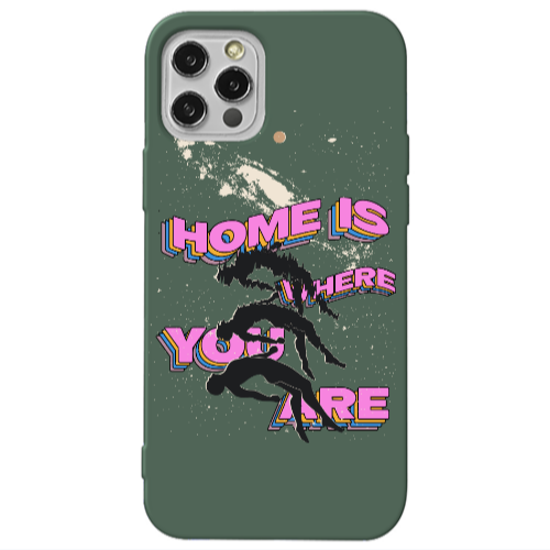 Apple iPhone 13 Pro Home Is Where Dark Green Colored Silicone TPU Θήκη