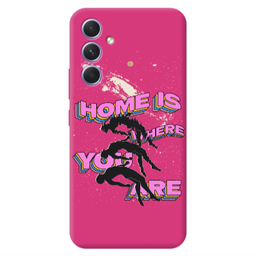 Samsung A54 Home Is Where Fuchsia Colored Silicone TPU Θήκη