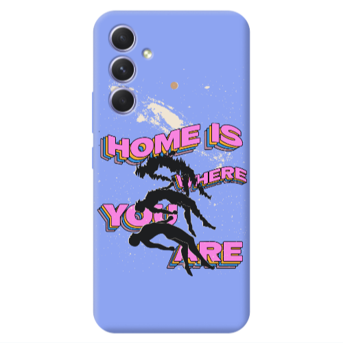 Samsung A54 Home Is Where Light Purple Colored Silicone TPU Θήκη