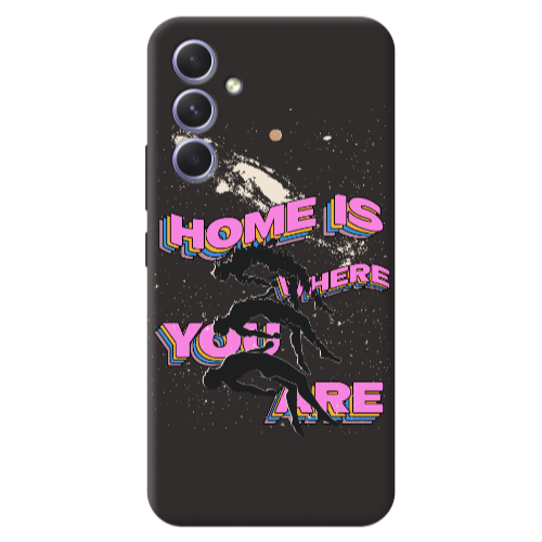 Samsung A54 Home Is Where Black Colored Silicone TPU Θήκη