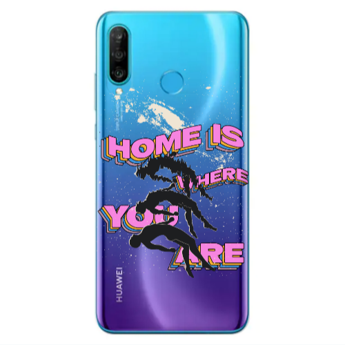 Huawei P30 Lite Home Is Where Transparent Silicone TPU Θήκη