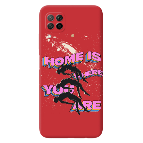 Huawei P40 Lite Home Is Where Red Colored Silicone TPU Θήκη