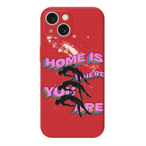 Apple iPhone 15 Home Is Where Red Colored Silicone TPU Θήκη