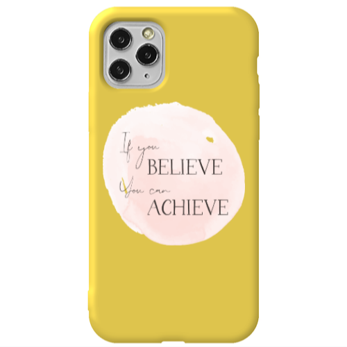 Apple iPhone 11 Pro If You Believe Yellow Colored Silicone TPU Θήκη