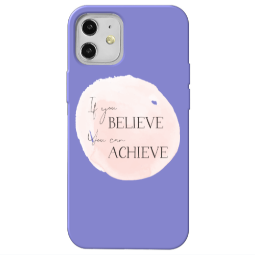 Apple iPhone 12 If You Believe Purple Colored Silicone TPU Θήκη