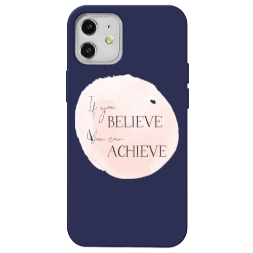 Apple iPhone 12 If You Believe Dark blue Colored Silicone TPU Θήκη
