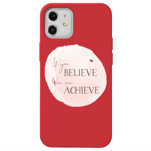 Apple iPhone 12 If You Believe Red Colored Silicone TPU Θήκη