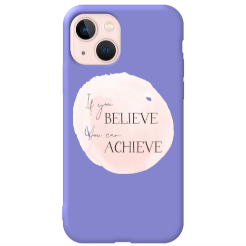 Apple iPhone 13 If You Believe Purple Colored Silicone TPU Θήκη