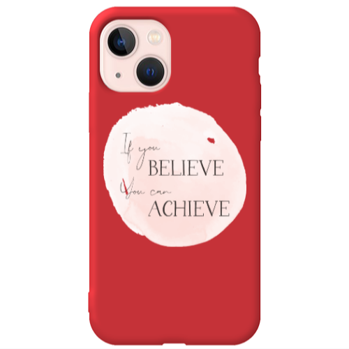 Apple iPhone 13 If You Believe Red Colored Silicone TPU Θήκη