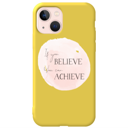 Apple iPhone 13 If You Believe Yellow Colored Silicone TPU Θήκη