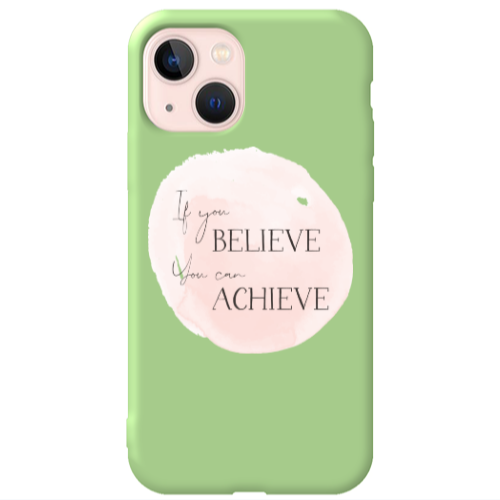 Apple iPhone 13 If You Believe Light Green Colored Silicone TPU Θήκη