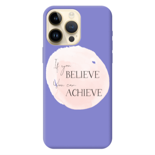 Apple iPhone 13 Pro Max If You Believe Purple Colored Silicone TPU Θήκη