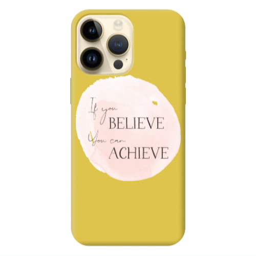 Apple iPhone 13 Pro Max If You Believe Yellow Colored Silicone TPU Θήκη