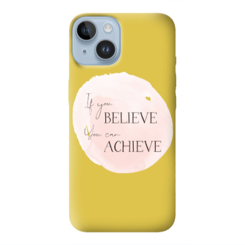 Apple iPhone 14 Plus If You Believe Yellow Colored Silicone TPU Θήκη