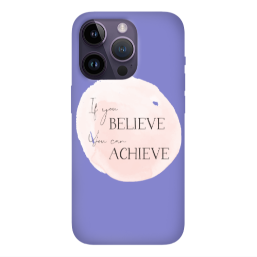 Apple iPhone 14 Pro  If You Believe Purple Colored Silicone TPU Θήκη