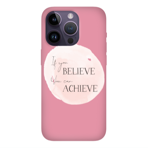 Apple iPhone 14 Pro  If You Believe Pink Colored Silicone TPU Θήκη