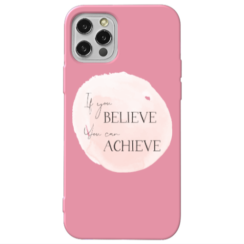 Apple iPhone 13 Pro If You Believe Pink Colored Silicone TPU Θήκη