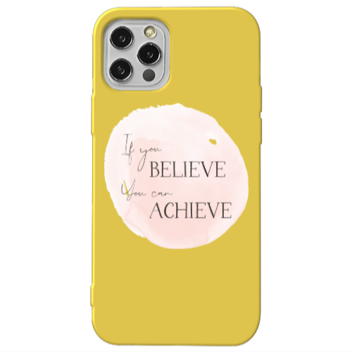 Apple iPhone 13 Pro If You Believe Yellow Colored Silicone TPU Θήκη