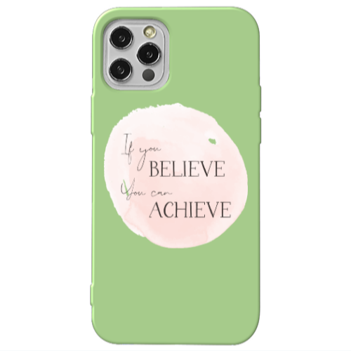 Apple iPhone 12 Pro Max If You Believe Light Green Colored Silicone TPU Θήκη