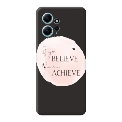 Xiaomi Redmi Note 12 4G If You Believe Black Colored Silicone TPU Θήκη