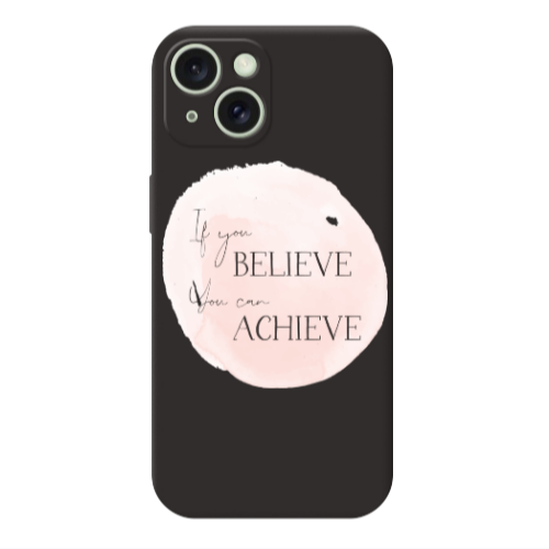 Apple iPhone 15 If You Believe Black Colored Silicone TPU Θήκη