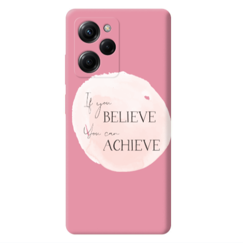 Xiaomi Poco X5 Pro If You Believe Pink Colored Silicone TPU Θήκη