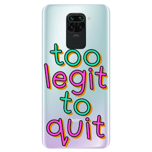Xiaomi Redmi Note 9 Too Legit To Quit Transparent Silicone TPU Θήκη