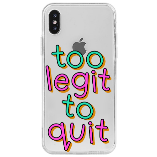 Apple iPhone Xs Too Legit To Quit Transparent Silicone TPU Θήκη