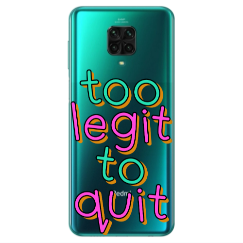 Xiaomi Redmi Note 9S Too Legit To Quit Transparent Silicone TPU Θήκη