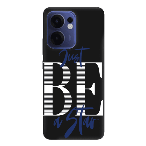 Oppo Reno 13 F Just Be a Star Black Colored Silicone TPU Θήκη