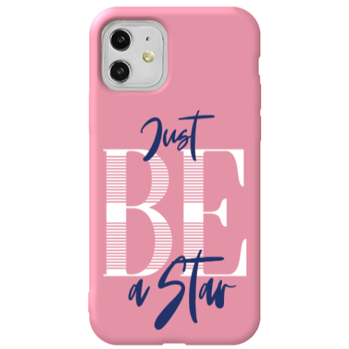Apple iPhone 11  Just Be a Star Pink Colored Silicone TPU Θήκη